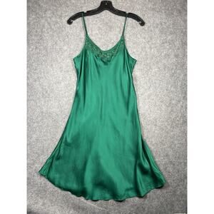Private Luxuries Dress Womens Medium Silk Slip Lace Trim Spaghetti Strap